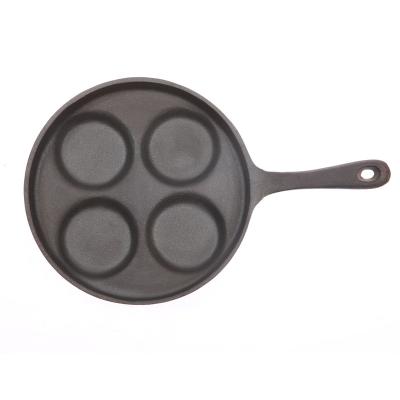 China 9.5 Inch 4 Hole Cast Iron Sustainable Tray Pan Swedish Pancake Pan for sale