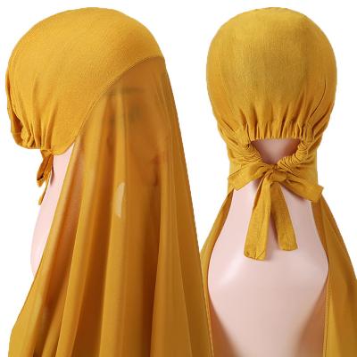 China Muslim Stretch Free Chiffon Scarf Long Hijab Hijab Breathable Solid Color Wholesale Convenient Size Hijab for sale