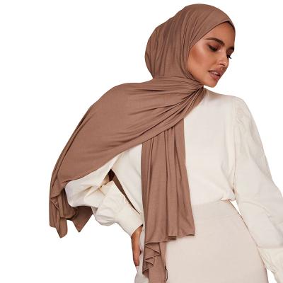 China Hot Selling Muslim Women's Long Tank Top Hijab Cotton Hijab Scarf High Quality Simple Stretch Single Head Scarf Muslim Scarves for sale