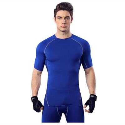 China QUICK DRY Mens Compression Spandex Shirts Shortsleeve Nylon Knitwear Mens Body Shaper Slimming Waist Training for sale