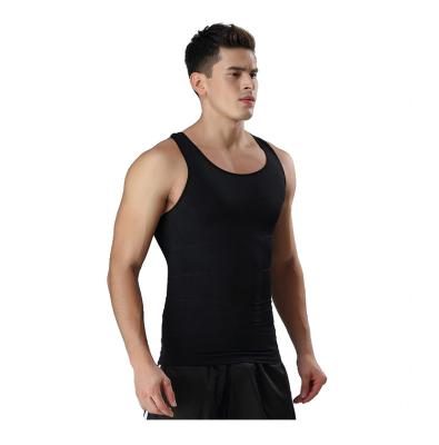 China QUICK DRY Compression Shirt Men For Body Slimming Shapewear Knit Tank Top Tummy Control Underwear Corset Compression Tight T-Shirt for sale