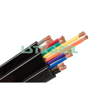 China Industrial Special Flexible Flat Traveling Cable 10 Core Flat Cable Crane Reeling Flat Cable H07RN-F for sale