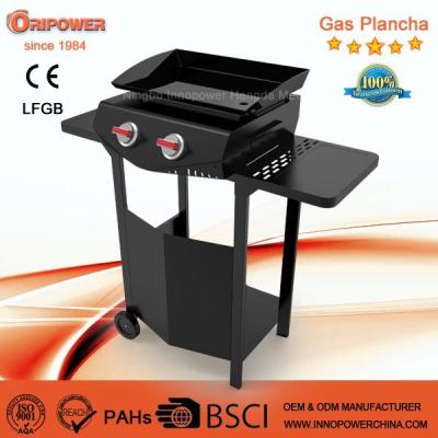 China Adjustable Height 2-BURNER GAS PLANCHA WITH TROLLEY for sale