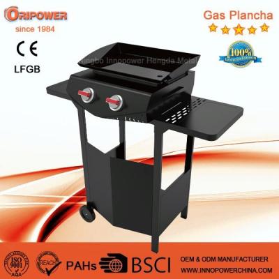 China Adjustable Height 2-BURNER GAS PLANCHA WITH TROLLEY for sale