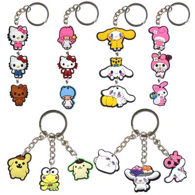 China Wholesale kawaii rubber sanrio Croc sanrio charm key chain accessories new design soft keychain pvc kitty keychains for sale