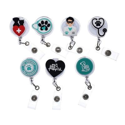 China 2022 New Office School Style Pet Medicals Series Badge Reel For Nurse Scrub Life Accessories Medical Badge Holder for sale