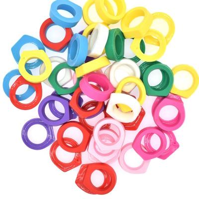 China Ring Decorations Wholesale Colorful PVC Ring Base Straw Plastic Buttons High Quality Fit DIY Ring Accessories For Kids for sale