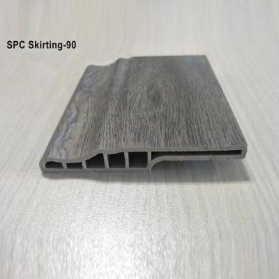 China Raincoat ; Fireproof Indoor Use PVC Floor Skirting Board Skirting Accessories SPC 90mm for sale