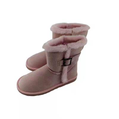 China Wholesale Price Pink Women Breathable Hairy Fur Plush Warm Waterproof Snow Boots Sole Tpr for sale