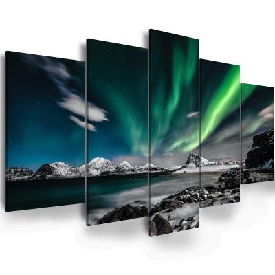 China Waterproof+ECO-Friendly Aurora Scenery Painting on Stretched and Framed Canvas Landscape Night Sky Paintings for Decorations Wall Decor Home Art for sale