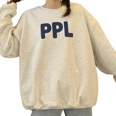 China Breathable Girl's FB Style Letter Loose Lazy Print Long Sleeve Polyester Crewneck Streetwear Sweatshirt for sale