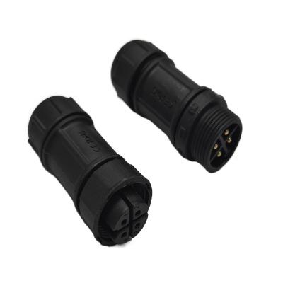 China Conector impermeable IP67 de 4 pines 8A Conector circular de tipo M12 de trasero roscado en venta