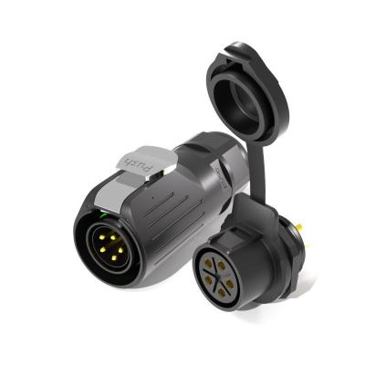 China LP20 Push Plug 5 núcleo conector de energía impermeable cerradura tornillo soldado tipo estándar IEC en venta