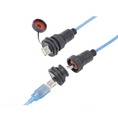 China IP67 Conector de fio de sinal à prova d'água PA66 Nylon e metal de latão dourado à venda