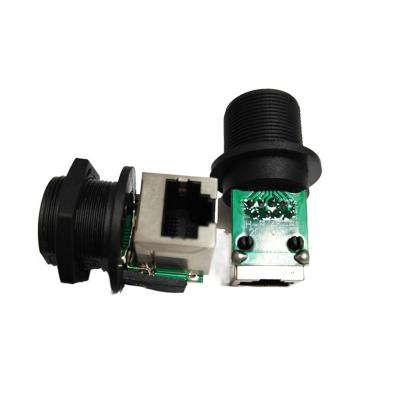 China PA66 Nylon IP67 Íntegro RJ45 Conector de 90 graus Tipo de painel de rede à venda