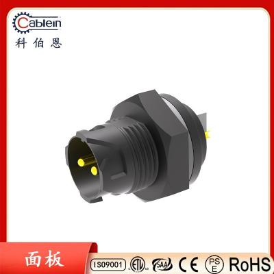 China P12 Rear Male Pin Waterproof Panel Mount Connector Threaded Welded 3 4 Core Socket for sale