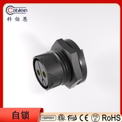 China P20 2/3 Front Core Waterproof Panel Mount Connector Self Locking Outdoor LED Light Connectors for sale