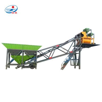 China Construction Projects Mobile Portable Concrete Mixing Station Plant With Concrete Mixer JS750 for sale