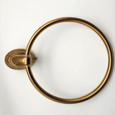 China Wholesale Eco - Friendly Wall Mouted Gold Bathroom Accessories Zinc Alloy Towel Ring for sale