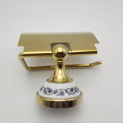 China Zinc Alloy Gold Toilet Paper Holder Paper Cup Holder Tray Eco-friendly Paper Towel Holder for sale