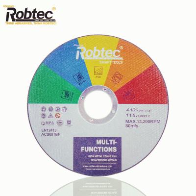 China Robtec 2018 Steel Released Flat Resin Stainless Steel Multifunction Cut-off Wheel for Steel, INOX, Stone and Non-Ferrous Metal for sale