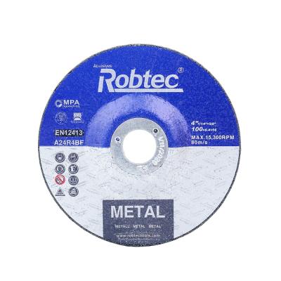 China Grinding For Metal Grinding Wheel / ROBTEC Professional 4 Inch 100*6.4*16mm Steel Black Abrasive Resin For Metal for sale