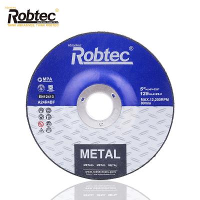 China Steel / Metal Robtec 5 Inch 125*6.4*22.2mm Metal Disc 80m/s Metal Grinding Abrasive Grinding Disc for sale