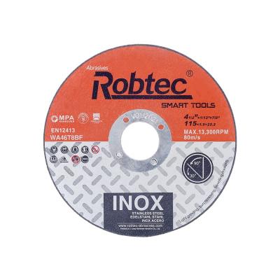 China ROBTE 4.5 Inch 115*2.0*22.2mm Aluminum High Speed ​​Metal Cut Off Disc Cutting Disc for Stainless Steel, Resin Bonded Abrasive Disc Made in China for sale