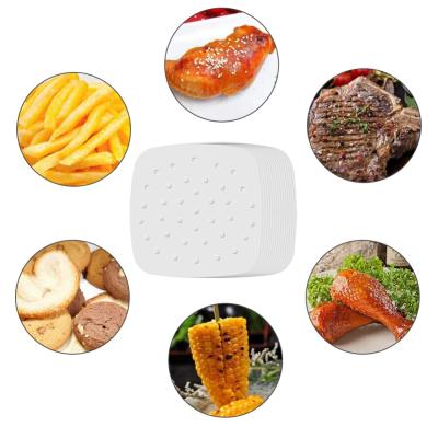 China 100 Sheet Air Fryer Waterproof Square Baking Paper Silicone Oil Paper For Buncake Paper Saucer Baking Accessories Baking Tool Kitchen Bake for sale