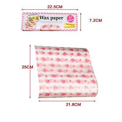 China 50Pcs Recyclable Waxed Paper Food Wrappers Food Grade Grease Paper Baking Tools Bread Sandwich Burger Fries Paper Wrapping Paper for sale