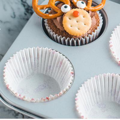 China 100Pcs Disposable Muffin Cake Wrapping Cups Paper Event Party DIY Kitchen Cake Place Mold Cupcake Dessert Oilproof Baking Box 7cm for sale