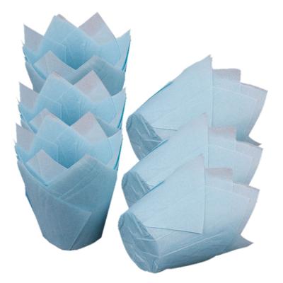 China Disposable Custom Food Grade Leakproof Paper Cupcake Tulip Baking Cups for sale