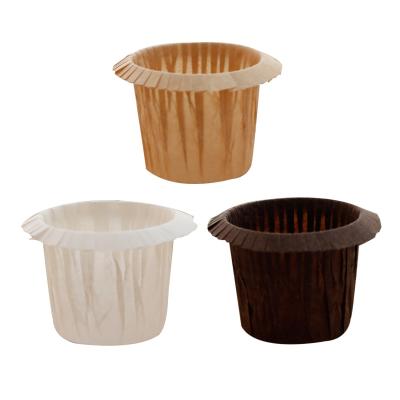 China Disposable White Brown Dessert Cups Food Grade Color Chocalate Crown Paper Baking Grease Cup Disposable Greaseproof Cup for sale