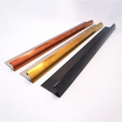 China Free Sample OEM Modern Luxury 304 Grade Stainless Steel Mirror Brushed Home Decoration Curved Edge Trim for sale