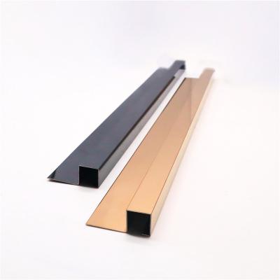 China Free Sample Modern Customized 304 316 L Shape Mirror Stainless Steel Tile Edge Joint Panel for sale