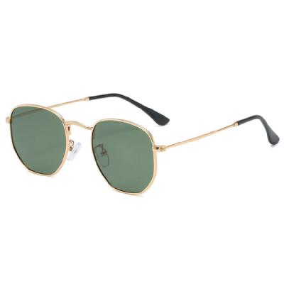 China Fashion Sunglasses 2021 New Metal Frame Fashion Polygonal Unisex Polarized Sunglasses for sale