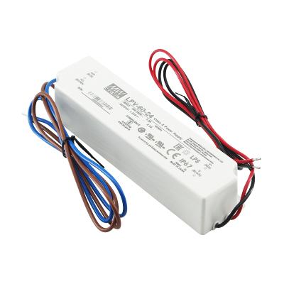 China Meanwell LPV-60-12 LPV-60-24 LPV-60-5 60W IP67 Constant Voltage Outdoor LED Strip Driver SMPS Power Supply is Globally Certified for sale