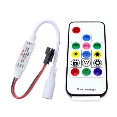 China LED Pixel RGB 2048 Dots Single Color LED Controller L40*W12*H5mm Controller RF 14Keys Mini Controller Remote Accessible Single Strip DC5-24V for sale