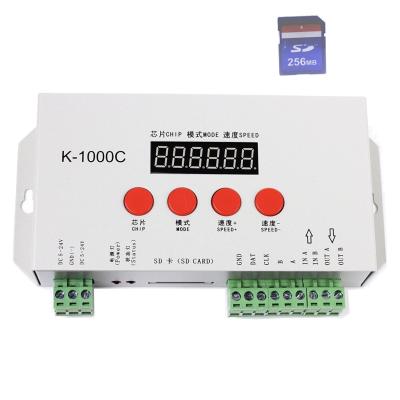 China K1000C RGB Controller WS2801 WS2811 WS2812B LPD6803 LED 2048 Pixel Program Controller SD Card DC5~24V K-1000C 160*89*24MM for sale