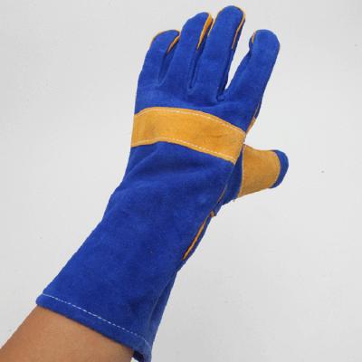 China Adjustable Outdoor Flame Retardant Insulation Gloves Electric BBQ Cuffs Welding Gardening Long Leather Leather Protective Gloves for sale