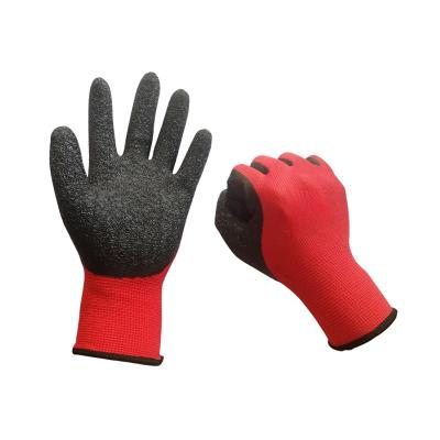 China Cargo Handling Construction Site Equipment Handling Manufacturers Supply 13 Needle Wear Resistant Non Slip Nylon Dipped Latex Embossed Gloves for sale