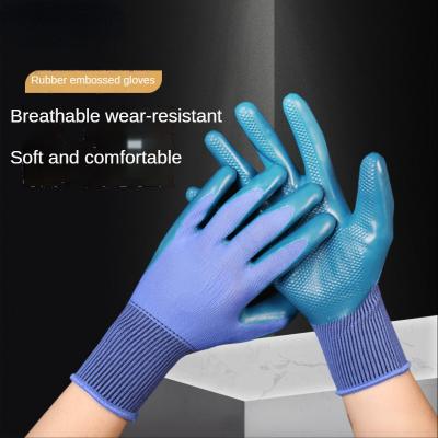 China Non Slip Wear Resistant Non Slip For Working Protective Gloves Insurance Industrial Work Latex Dipped Gloves for sale