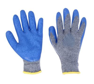 China Safe Wholesale Cotton Yarn Latex Foam Semi-hanging Dipped Protective Coating Wear-Resistant Gloves for sale