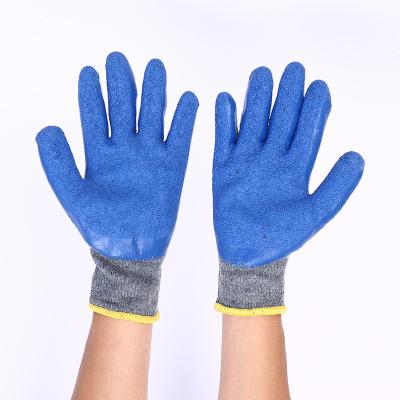 China Latex Safe Foam Hanging Semi Dipped Protective Gloves Work Wear Resistant Coated Labor Insurance Gloves for sale