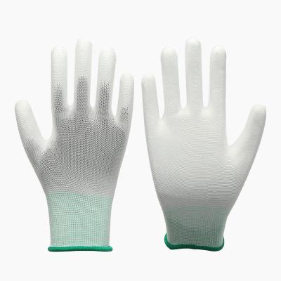 China Safe Wholesale White Wear Resistant Dipped Antistatic Coated Gloves Finger Painted Gloves for sale