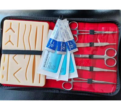 China School Hospital Silicone Simulated Skin With Wrapped Suture Pad Practice Pad Suture Training Medical Surgical Kit for sale