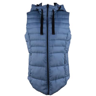 China Free sample waterproof custom quilted vest with sleeveless side hood zipper in matte nylon for sale