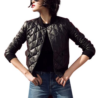 China Breathable Custom Leather Jacket Quilted Women Fashion Winter for sale