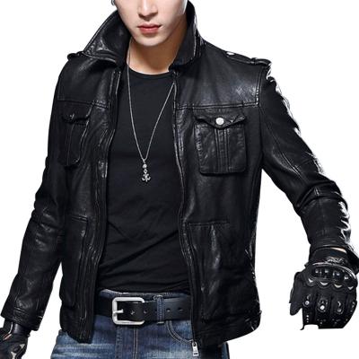 China High quality breathable stylish black leather jackets for men for sale