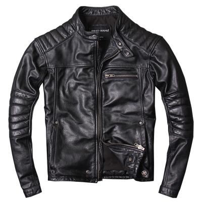 China OEM Breathable Custom Motorcycle Real Leather Jackets For Men Genuine Leather Jacket For Men Real Leather Jacket for sale